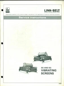 LINK-BELT 3159 SS & SG VIBRATING SCREEN SERVICE INSTRUCTIONS & PARTS LISTS - Picture 1 of 1