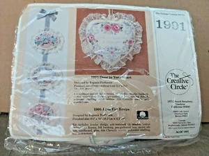 Vtg The Creative Circle Kit #1991 Love For Keeps Cross Stitch & Stuff Kit 1989 - Picture 1 of 3
