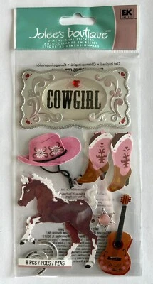 Pegatinas 3D vaquera botas de caballo sombrero de guitarra estrella álbum de recortes diario basura Foto 1 de 2