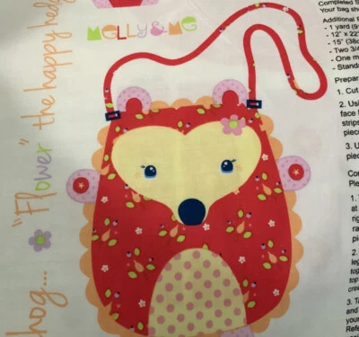 Bolso de Mano The Happy Hedgehog Flor Rojo Panel Riley Blake Designs Melly & Me Foto 1 de 3