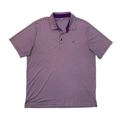 Camisa Polo Greg Norman Para Hombres XL Morera Púrpura Blanca PlayDry Rayas Golf Foto 1 de 4