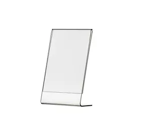 4"W x 6"H Acrylic Sign Holder Small Menu Ad Picture Frames Slanted Stand Qty 12 - Picture 1 of 6