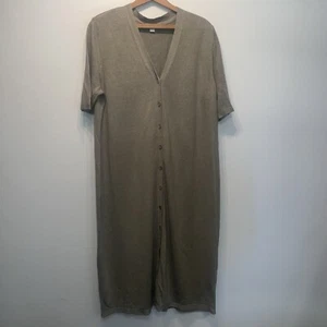 J. Jill Wearever V-neck Cardigan Duster Olive Button Closure Long Sleeve Size L - Picture 1 of 9