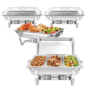 Chafing Dish Buffet Set 4er Pack, 9QT Edelstahl Chafing Dishes für Buffet - Bild 1 von 7