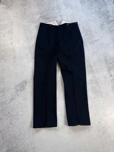 Antique Gentlemen 1930/40s Solide Elegant Mens Vintage Wool Pants Black Trousers - Picture 1 of 11