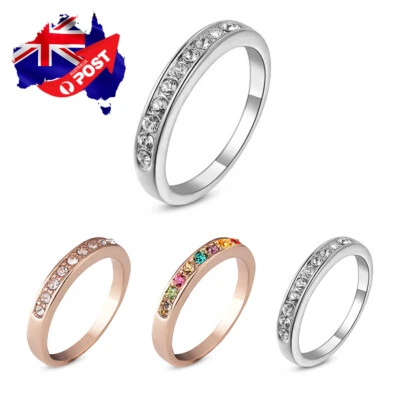 Покрытое белым золотом 18 карат обручальное кольцо с искусственным бриллиантом для мужчин и женщин - Изображение 1 из 4