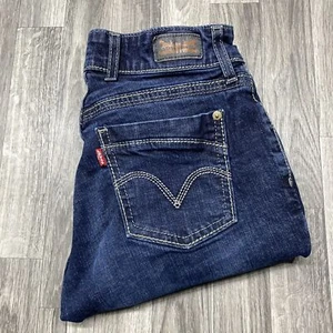 Pantalones de mezclilla para mujer LEVI'S 529 curvilíneos ajustados tiro bajo azul lavado oscuro talla 28 - Imagen 1 de 10
