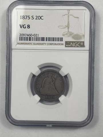 1875-S 20C NGC VG8 Twenty Cents Cover