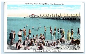Spa Baño Playa Million Dollar Pier St. Petersburg FL Florida Postal E7 - Imagen 1 de 2