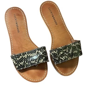 Lucky Brand DelDonna Snake Print Thong Sandal Size 8.5M - Picture 1 of 10