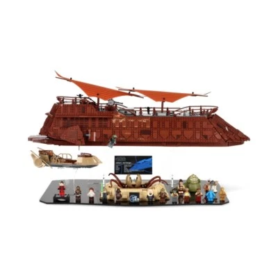 UNIQUEDISPLAY Vitrine für LEGO 75396 Jabba’s Sail Barge, 75397 Desert Skiff