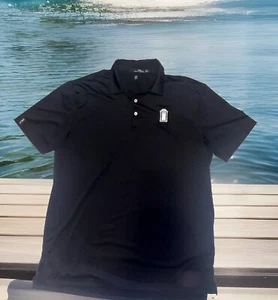 RLX Ralph Lauren Mens Sz L Golf Polo Shirt Black Moisture Wicking Sports Casual - Picture 1 of 14