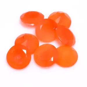 Semi Precious Carnelian Faceted 15 mm Round Loose Gemstone - Picture 1 of 4