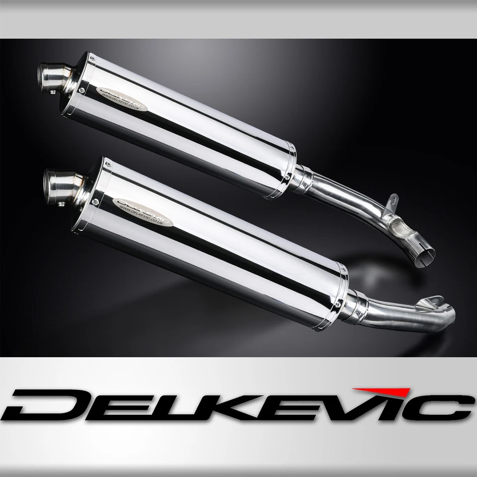 Kit silenciador de escape ovalado de acero inoxidable 18" deslizable Honda VTR1000F Superhawk 1997-03 Foto 1 de 4