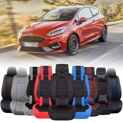 Deluxe Leather Car Seat Covers 2/5-Seat Cushion For Ford Fiesta ST /SE 2000-2019 - Image 1 of 4