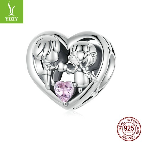 VALENTINO Ciondolo Moda Donna S925 Argento Sterling Amicizia Innocente Perline Adattamento Bracciali