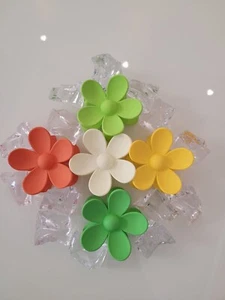 5er Set Haarklips Haarklammer Haarspange Blumen Gummi Haarschmuck Matt - Bild 1 von 11