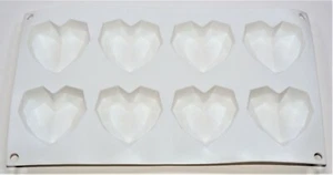 Joho Backen Diamant Herzförmige Mini Herzen Silikon Backform - 8 Hohlräume - Bild 1 von 8