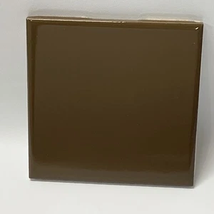 Bark Dark Brown Ceramic FT Tile 4 3/8 Vintage Mid Century Modern 4x4 Chocolate - Picture 1 of 5