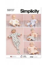 Simplicity Easy SEWING PATTERN S9727 15" Baby Doll Closthes Hat Headband