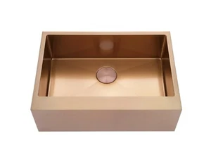 Burnished Rose Gold stainless steel Single bowl Bulter Apron kitchen sink R10 mm - Picture 1 of 10