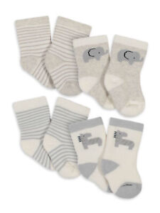 Gerber Baby Neutral 4 Pack Wiggle Proof Socks Size Newborn NEW Unisex Safari