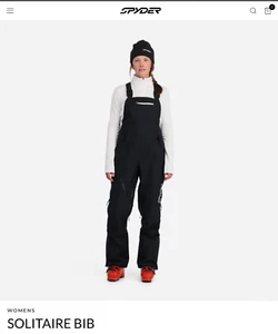 Spyder Black XS Womens Solitaire GTX Shell Bib Pants, 30” inseam, 38SD465302 - Picture 1 of 5