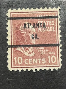 ATLANTA , GEORGIA Precancel TEN Cent JOHN TYLER PREXY Stamp - Picture 1 of 1