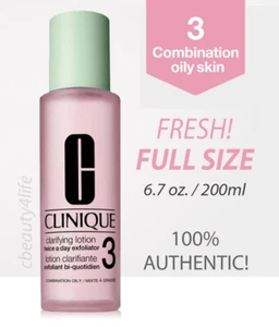 Clinique Clarifying Lotion 3 Combination Oily Skin 6.7 oz. / 200 ml - FRESH! - Picture 1 of 4
