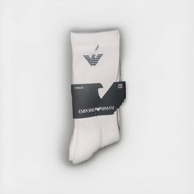 3 pares de calcetines Emporio Armani Crew blancos Foto 1 de 2