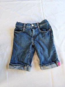Gymboree Girls Blue Denim 5 Pocket Cuffed Adjustable Waist Shorts Sz 7 VGUC - Picture 1 of 6