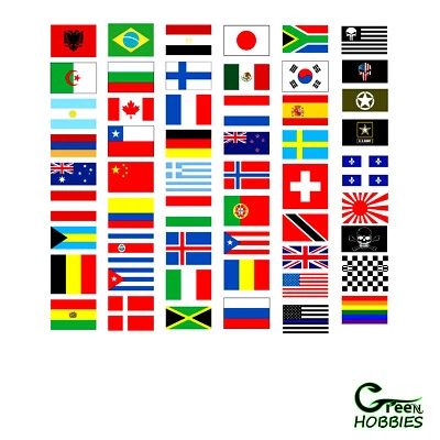 FLAGS Of The World RC 1/10 Scale Country Stickers Bumper Decal Car Drift Flag - Image 1 of 4