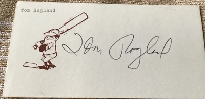 TOM RAGLAND Personally Autographed Signed MLB Card SENATORS INDIANS FreeShip - Image 1 of 2