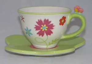 burton+Burton Ceramic Tea Cup & Saucer Gift Set FLORAL FIESTA - Picture 1 of 1
