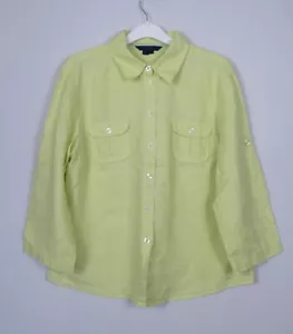 Boden Linen Blouse Shirt Top Yellow Garment Dyed Size 14 WA178- New - Picture 1 of 10