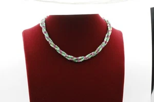 Damen Collier / Halskette 14k Bicolor Smaragde & Rubine L. 480 mm ca. 54,3g - Picture 1 of 5