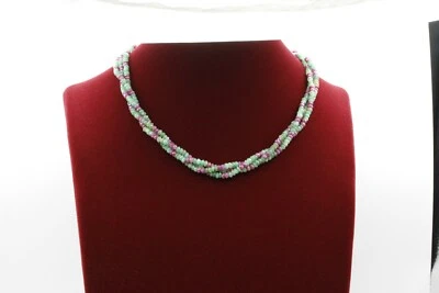 Damen Collier / Halskette 14k Bicolor Smaragde & Rubine L. 480 mm ca. 54,3g - Bild 1 von 4