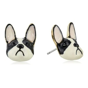 NWT BETSEY JOHNSON FRENCH BULLDOG Stud Earrings - Picture 1 of 4