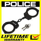 POLICE Handcuffs Professional Double Lock Heavy Duty Metal Steel Black 