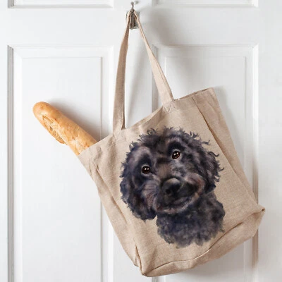 KRAFTYGIFTS Cockapoo Shopping Bag Dog Ladies Reusable Tote Shopper Handbag Gift Black KDT46