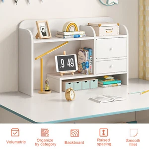 Schreibtischregal Tischorganizer Tischregal mit Ablagen Bücherregal Schubladen - Bild 1 von 9