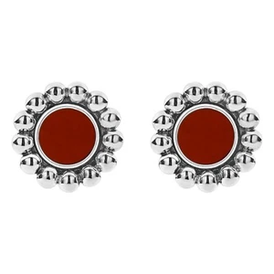 LAGOS Maya Red Jasper Circle Stud Earrings in Sterling Silver - Picture 1 of 2