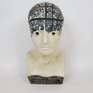 Antique Fowler's Improved Phrenological Head Phrenology Bust Ceramic 9-1/2" - Picture 1 of 9