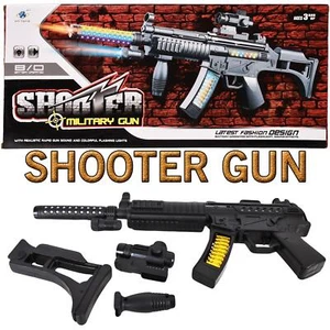 Kids Police Plastic Toy Gun Flashing LED Firing Laser With Light & Sound Effects - Picture 1 of 21
