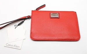 NEW Calvin Klein Lip Lipstick Red Leather Wristlet - Picture 1 of 4