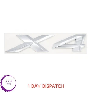 X4 LETTERING REAR BOOT LID TRUNK BADGE EMBLEM FOR BMW XDRIVE SERIES, CHROME - Picture 1 of 3