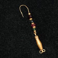 Ancient Roman Solid Gold Earring with Precious Stone Inlay C. 1st-2nd Century AD