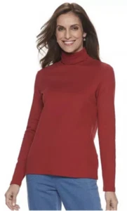WOMEN’S CLASSIC LONG SLEEVE MOCKNECK TOP - Picture 1 of 4