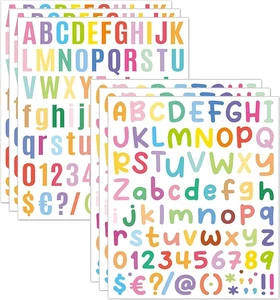 6 Blatt kleine buchstaben sticker Aufkleber 2,54 cm Buntes Alphanumerisches Aufk - Bild 1 von 6