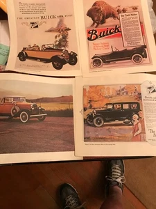 4 NACHDRUCKE VON AUTOWERBUNG FÜR BUICK 191, 1920ER UND 3OER 11 MAL 14 ZOLL - Bild 1 von 6